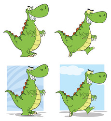 dinosaur cartoon characters 2 collection Vector Image