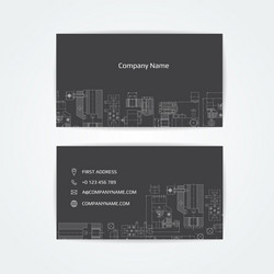 Engineering business card drawings Royalty Free Vector Image