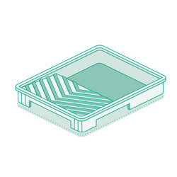 isometric paint tray outline object isolated vector image