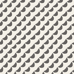 monochrome minimalistic seamless pattern with arcs vector image