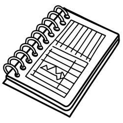 spiral notebook with financial graph and chart vector image