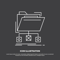 backup data files folder network icon line symbol vector image