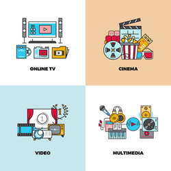 Entertainment cinema movie video concept vector