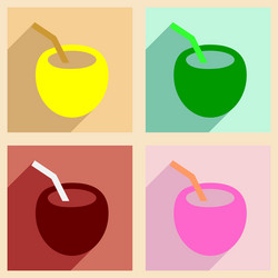flat with shadow concept and mobile application vector image