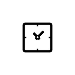 minimalist square clock icon perfect for web vector image