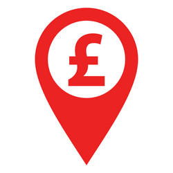 Pound sterling and location pin vector