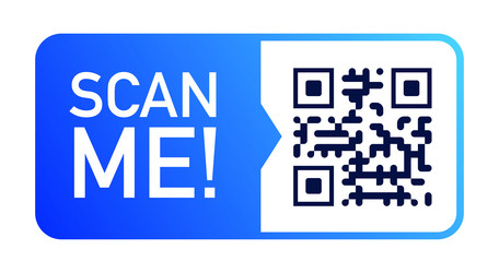 qr code scan me sticker color style vector image