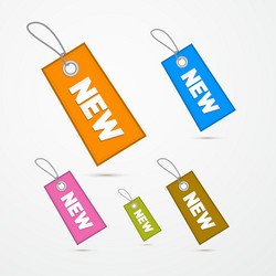 retro paper labels tags with strings and title new vector image