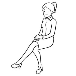 Woman Sitting in Chair Vector Image