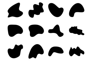 abstract blobs liquid and fluid shape pictogram vector image