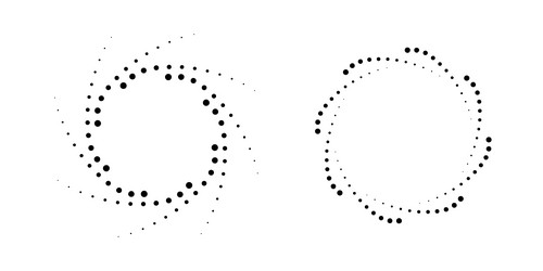 halftone circular dotted frames set circle dots vector