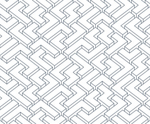 3d labyrinth seamless pattern abstract background vector image