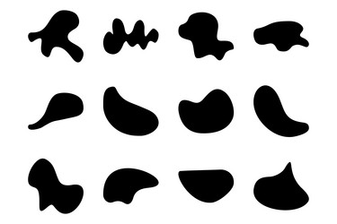 abstract blobs liquid and fluid shape pictogram vector image