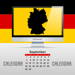 Calendar with map of countries vector