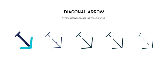 diagonal arrow icon in different style two vector image