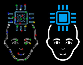 flare mesh 2d neural computer interface icon vector image