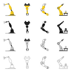 isolated object of robot and factory icon vector image