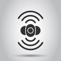 Motion sensor icon in flat style sensor waves Vector Image