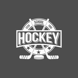 Retro Hockey Badge Logo Vector Image