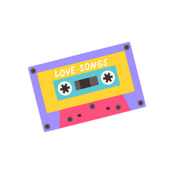 audio cassette tape love songs isolated on a white vector