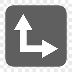 bifurcation arrow right up rounded square button vector image