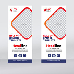 roll up banner vertical design template vector