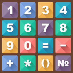 set of flat icons for mobile app and web with long vector image