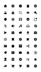 baseline icon set for web and mobile ui vector image