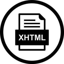 xhtml file document icon vector image