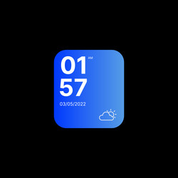 Clock with weather forecast widget ui concept vector