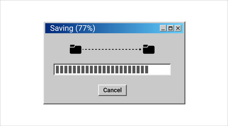 old sharing files program for computer retro vector image