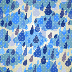 Seamless pattern with clouds and rain dots vector