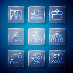 Set line human resources target with arrow vector