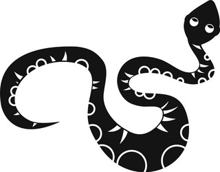 black snake icon simple style vector image
