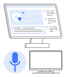business computer setup with desktop screen vector image