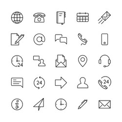 Contact web icons telephone home address email Vector Image