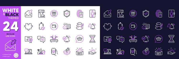 megaphone box puzzle and notification received vector image