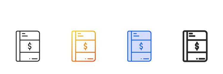 notebook iconthin linear gradient blue stroke vector image