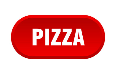 Pizza button rounded red sign vector