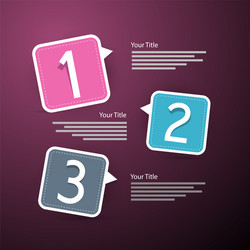 progress three steps for tutorial infographics vector image