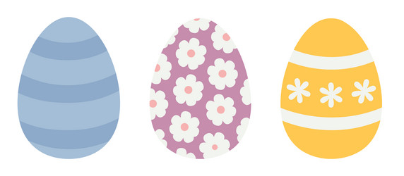 set of colorful easter eggs with different pattern vector image