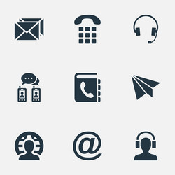 set of simple connect icons vector image