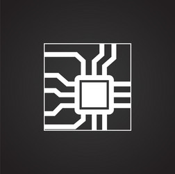 Computer chip related icon on background vector