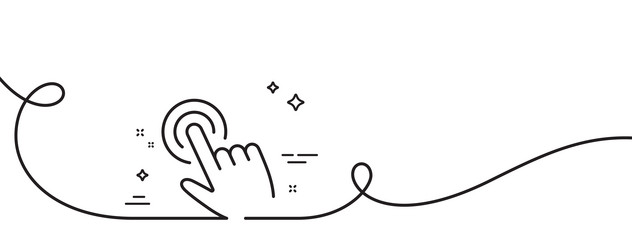 hand cursor line icon click action sign vector image