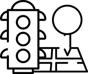 paper map guide with semaphore vector image