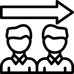 queue linear style icon design vector image