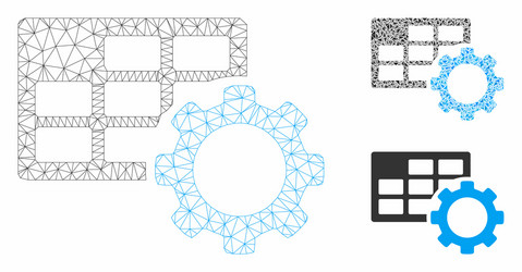 schedule settings mesh wire frame model vector image