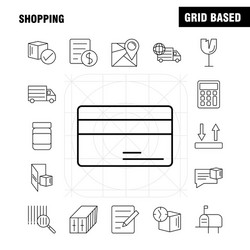 Shopping line icon for web print and mobile uxui vector