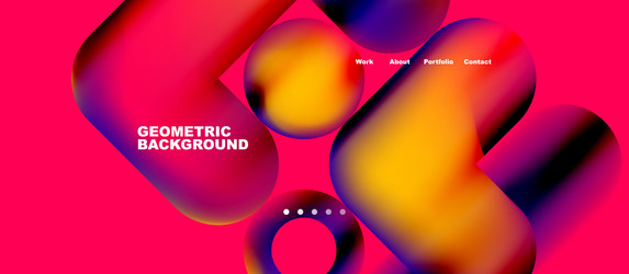 abstract circles and round shapes landing page vector image