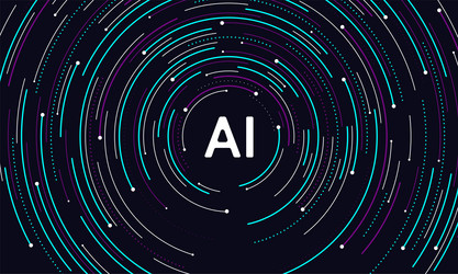 artificial intelligence circuit line style vector image